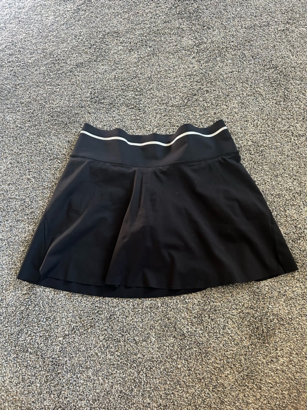 Athleta Black Skater Skirt with White-Trim Waistband